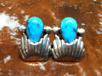 EARRINGS ZUNI TURQUOISE SILVER NAVAJO STYLE Simplico