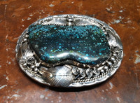 BELT BUCKLES NAVAJO TURQUOISE STERLING SILVER Betty Bitsuie