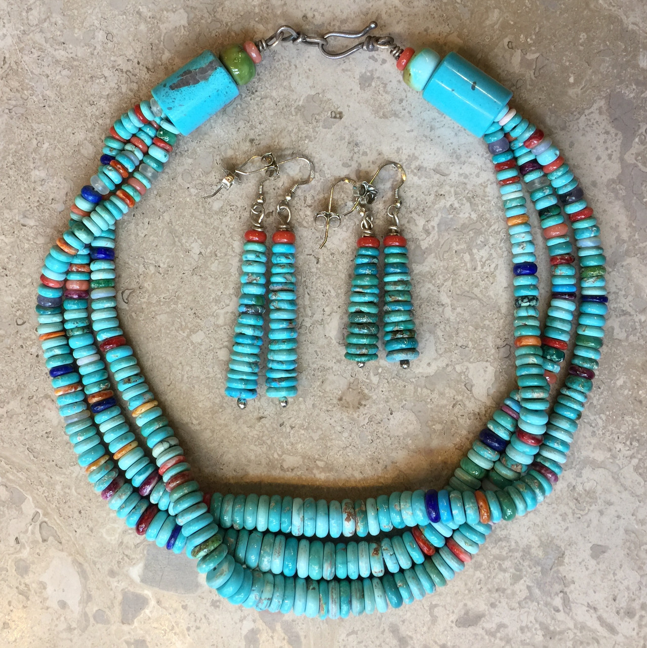 Bruce Eckhardt Necklace Turquoise 3 Strand Multi Stone Choker Mudhead Gallery Bruce Eckhardt Necklace Turquoise 3 Strand Multi Stone Choker Mudhead Gallery