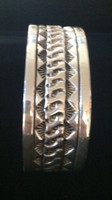 BRACELET NAVAJO LARGE MAN OR WOMAN'S WIDE SILVER STAMPED CUFF Marc Antia_3 SOLD