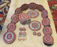 ALICE QUAM CLUSTER CORAL ZUNI JEWELRY COLLECTION CONCHO BELT BRACELET PIN PENDANTS EARRINGS SOLD