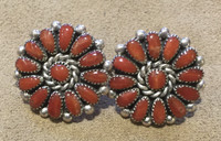 EARRINGS ZUNI CORAL CLUSTER Alice Quam SOLD