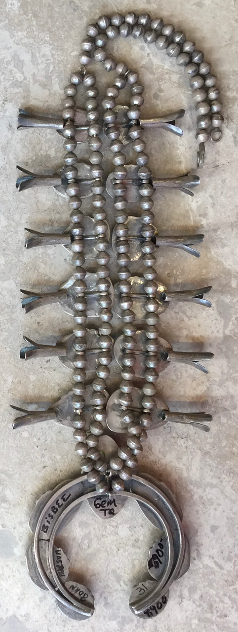 NATIVE AMERICAN PAWN JEWELRY BISBEE TURQUOISE SQUASH BLOSSOM