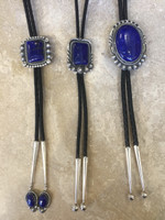 BOLO TIES NAVAJO LAPIS AND SILVER Jeanette Dale_1