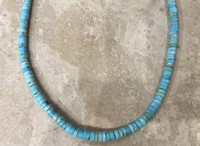 Necklace Earrings Set Santo Domingo Natural Graduated Turquoise Heishi Choker_3 Ray Lovato SOLD