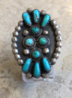 ZUNI TURQUOISE PETTIPOINT TEARDROP RING SIZE 6 