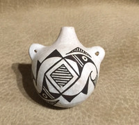 Pottery Acoma Miniature Water Canteen Rainbird Motif Grace Chino