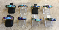RINGS NAVAJO 14KT GOLD CONTEMPORARY KOKOPELLI MULTI-COLOR INLAY SUGILITE & OPAL TURQUOISE  5 3/4_5