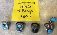 BACKROOM BARGAINS LOT #3 1970's PAWN 4 RINGS ONE PRICE! SOLD