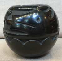 SANTA CLARA PUEBLO BLACK CARVED AVANYU TRICIA VELARDE