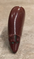 ZUNI ARCHED PIPESTONE BEAR WITH INLAY TURQUOISE SHELL AND JET RAIN CLOUDS EMORY BOONE