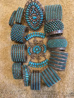 ZUNI BRACELETS PINS NEEDLEPOINT PETTIPOINT TURQUOISE EACH HAVE THEIR OWN LISTING...HJ GRAY  