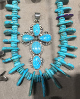 Navajo Silver Turquoise Cross Roie Jaque SOLD