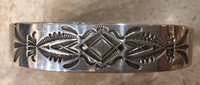 BRACELET PAWN HEAVY THICK STAMPED STERLING SILVER T CURTIS 7 1/2" 