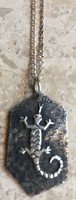 NECKLACES HOPI SILVER LIZARD WITH SILVER CHAIN 20" 