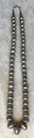 NAVAJO PEARLS SILVER BEADS STAMPED WITH PLAIN BEADS GRADUATED 