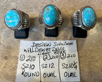 RINGS NAVAJO TURQUOISE OVAL FAR RIGHT WILL DENETDALE 10.25_3