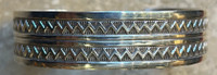 BRACELET NAVAJO STERLING SILVER DOUBLE ZIG ZAG STYLE DESIGN GILBERT BEGAY 6 3/4"