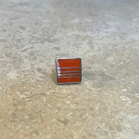 TIE TAC NAVAJO MULTI-STONE INLAY CORAL RAY TRACEY