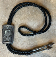 BOLO TIE HOPI TRAPEZOID SHAPED EAGLE IN FLIGHT MARK TAWAHONGVA