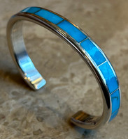 BRACELETS NAVAJO SLEEPING BEAUTY TURQUOISE LARRY LORETTO 6 1/4"