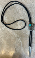 BOLO TIE HOPI STYLE STERLING SILVER OVERLAY COCHITI JOE H QUINTANA _1