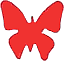 Tanning Stickers Butterfly Red 100 pack