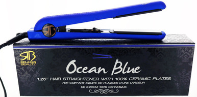 Ocean Blue 1.25" Hair Straightener  with 100% Ceramic Plates