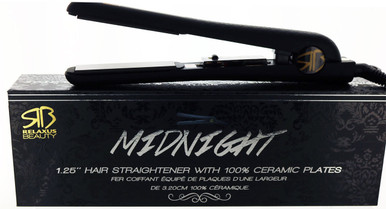 Midnight 1.25" Hair Straightener with 100% Ceramic Plates by Relaxus Beauty