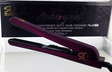 Aubergine 1.25" Hair Straightener with 100% Ceramic Plates by Relaxus Beauty