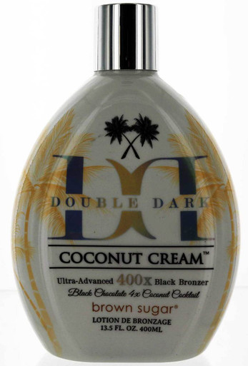 Tan Inc. Brown Sugar Double Dark Coconut Cream Tanning Lotion with Ultra Advanced 400X Black Bronzer. 13.5 fl oz.