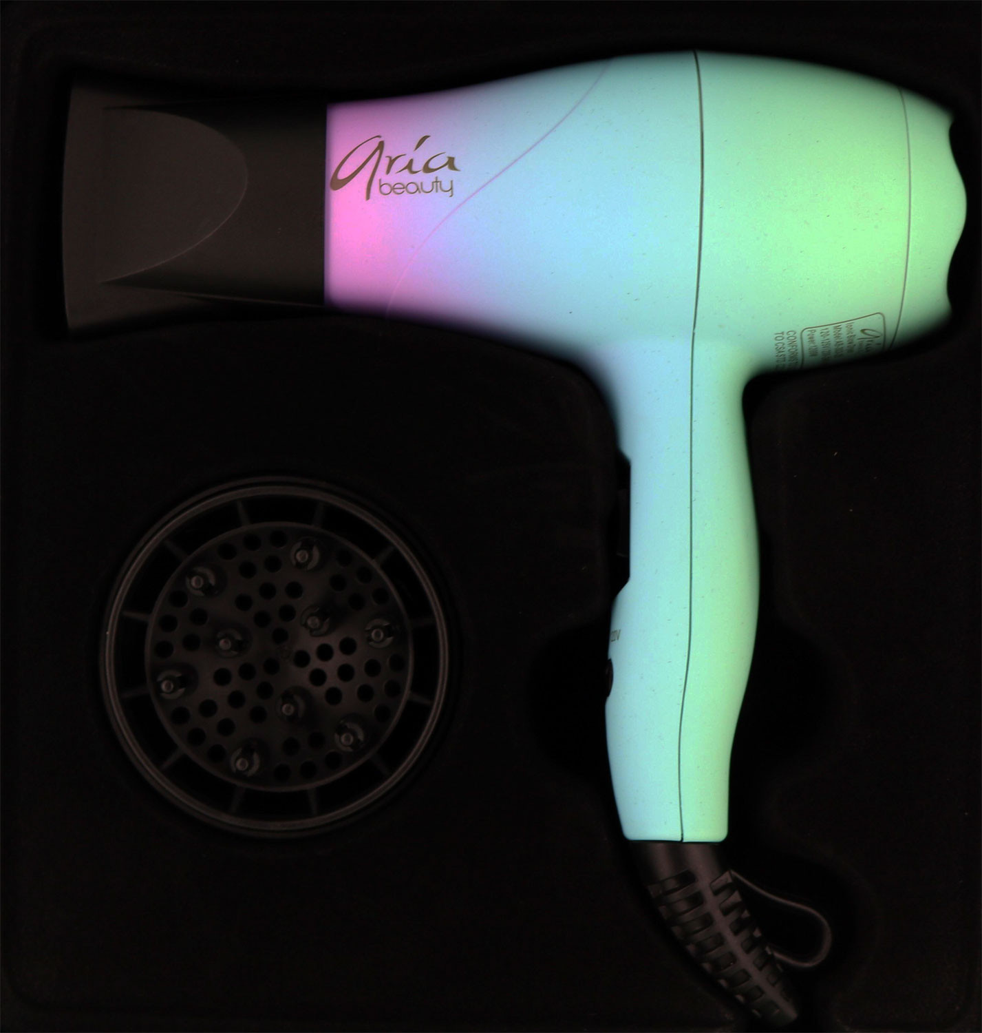 Unicorn Mini Blow Dryer and Hair Diffuser by Aria Beauty