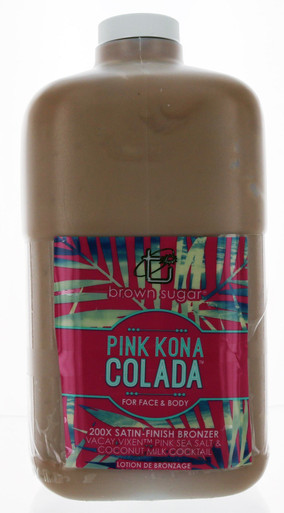Tan Inc. Brown Sugar Pink Kona Colada Tanning Lotion with 200X Satin Finish Bronzer in 64oz Professional Size