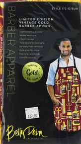 Limited Edition Vintage Gold and Red Barber Apron by Betty Dain Creations