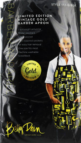 Gold and Black Vintage Barber Apron by Betty Dain
