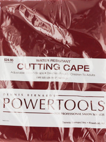 Water Resistant Red Cutting Cape by Dennis Bernard's Power Tools. 