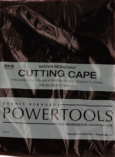 Water Resistant Black Cutting Cape by Dennis Bernard's Power Tools.