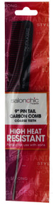 Salonchic 9" Pin Tail Carbon Comb with Coarse Teeth