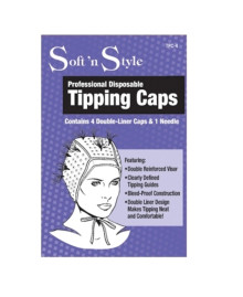 Soft 'n Style Professional Disposable Tipping Caps. 4 caps & 1 Metal Needle
