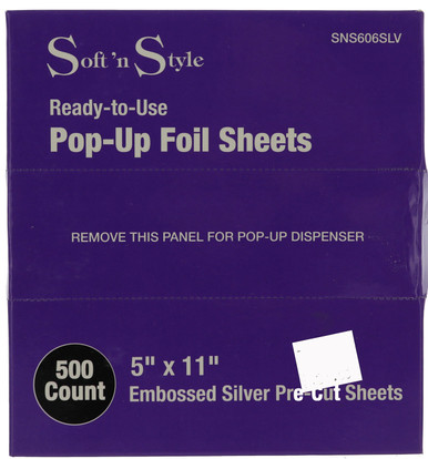 Soft 'n Style Ready to Use 5" x 11" Embossed Silver Pop-Up Foil Sheets. 500 ct