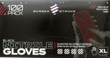 Barber Strong Black Nitrile Gloves. XL , 100 Pack