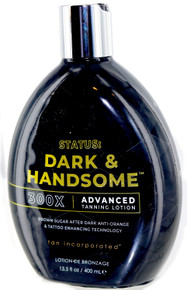 Dark & Handsome Tanning Lotion with Tattoo Enhancing by Status. 13.5 fl oz