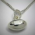 Sterling Silver Solid Football Necklat Available in Gold on request