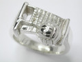 Sterling Silver Ladies Volleyball Ring 10mm