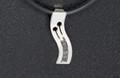 Sterling Silver male symbol necklat  Large 30mm on a cord set with 5 x Black Diamonds