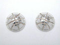 Sterling Silver Basketball Studs Half Dome Earrings 8mm