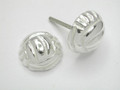 Sterling Silver Netball Studs Half Dome Earrings 8mm