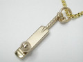 9ct yellow gold Cricket Bat with Mounted Ball Necklat 24mm 
