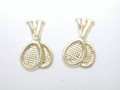 9ct Yellow Gold Double Racquets Stud earrings