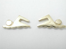 9ct yellow gold Mini Swimmer Studs Earrings 10mm 